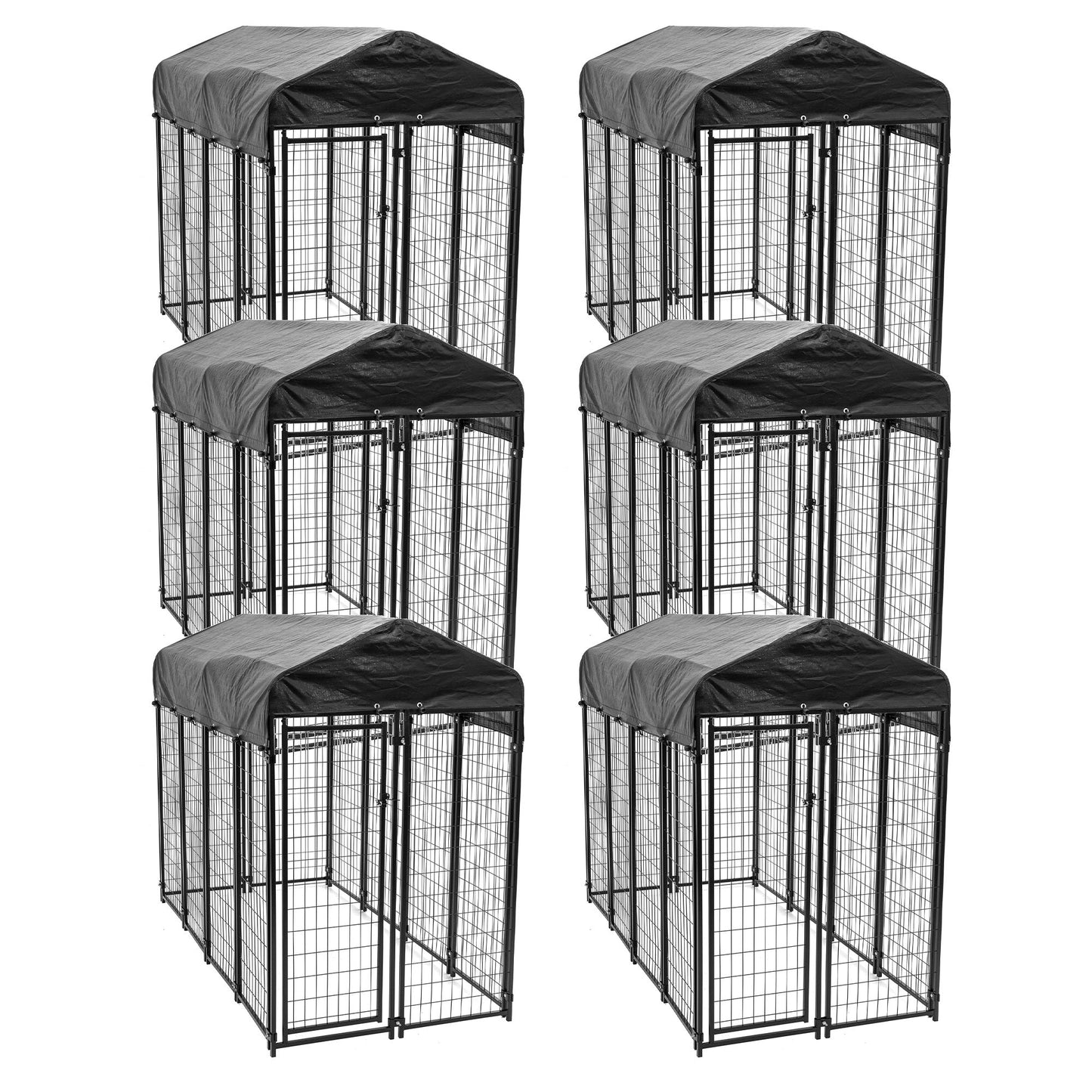 Lucky Dog Uptown Large Outdoor Covered Kennel Heavy Duty Dog Fence Pen (6 Pack) - Angler's Pro Tackle & Outdoors