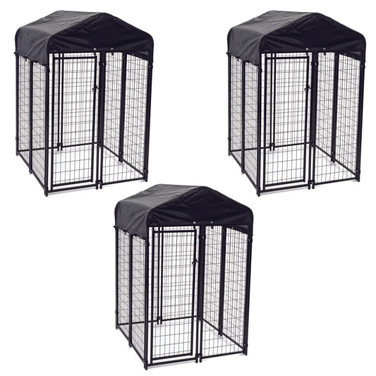 Lucky Dog Uptown Outdoor Covered Kennel Heavy Duty Dog Cage Pen (3 Pack) - Angler's Pro Tackle & Outdoors