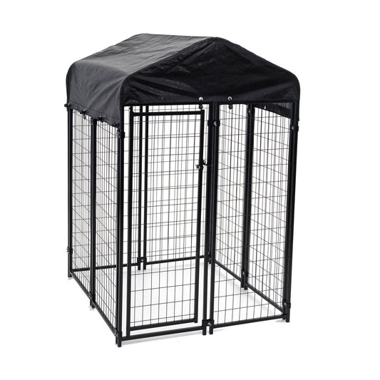 Lucky Dog Uptown Outdoor Covered Kennel Heavy Duty Dog Cage Pen (4 Pack) - Angler's Pro Tackle & Outdoors