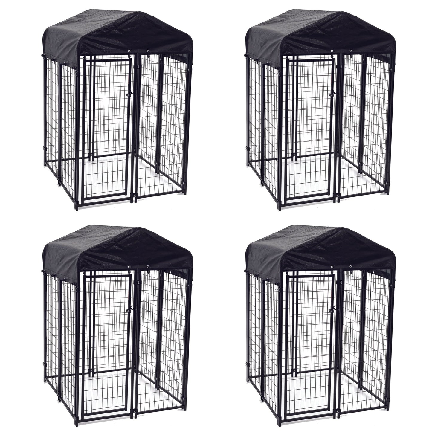 Lucky Dog Uptown Outdoor Covered Kennel Heavy Duty Dog Cage Pen (4 Pack) - Angler's Pro Tackle & Outdoors