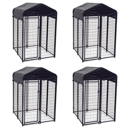 Lucky Dog Uptown Outdoor Covered Kennel Heavy Duty Dog Cage Pen (4 Pack) - Angler's Pro Tackle & Outdoors