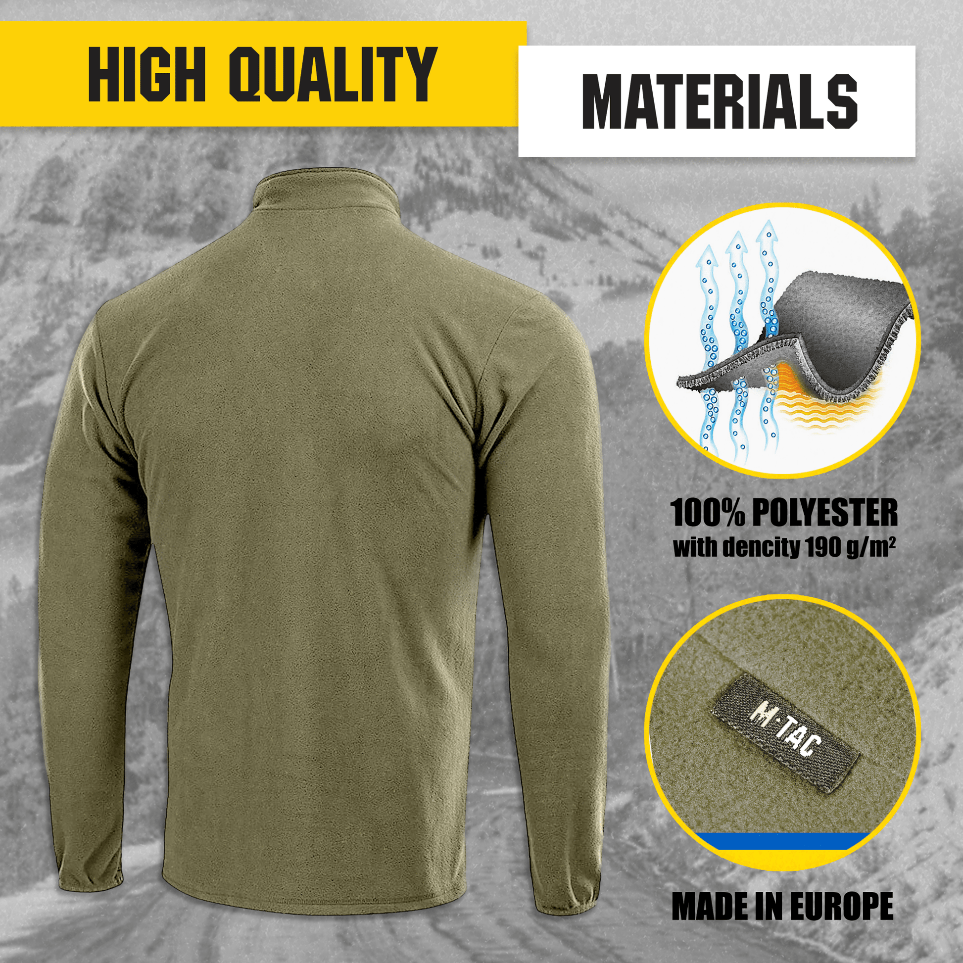 M - Tac Delta Fleece Jacket - Tactical Underwear Top Sweater 1/4 Zip - Angler's Pro Tackle & Outdoors