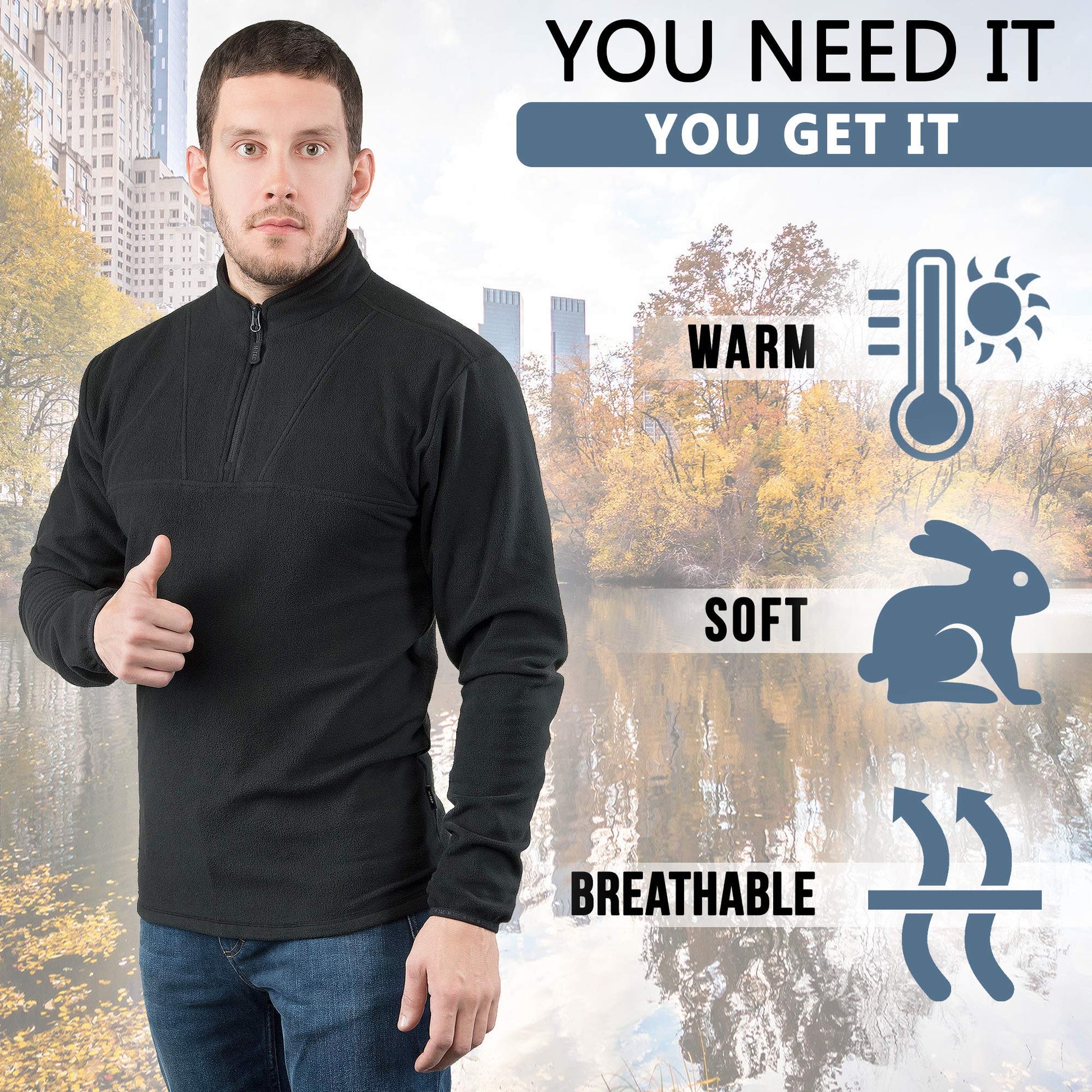 M - Tac Delta Fleece Jacket - Tactical Underwear Top Sweater 1/4 Zip - Angler's Pro Tackle & Outdoors