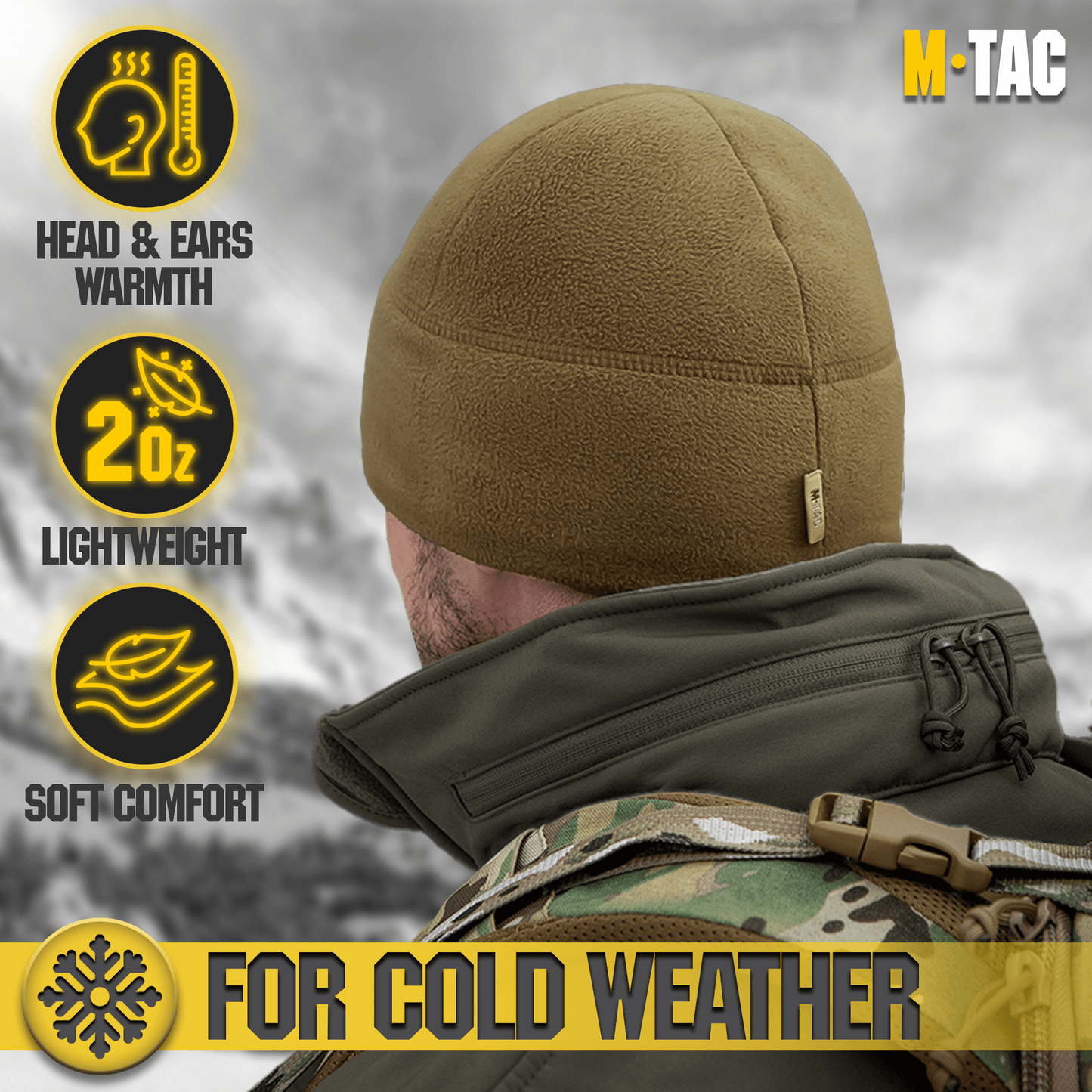 M - Tac Elite Fleece Watch Cap with Slimtex (250 g/m2) - Angler's Pro Tackle & Outdoors