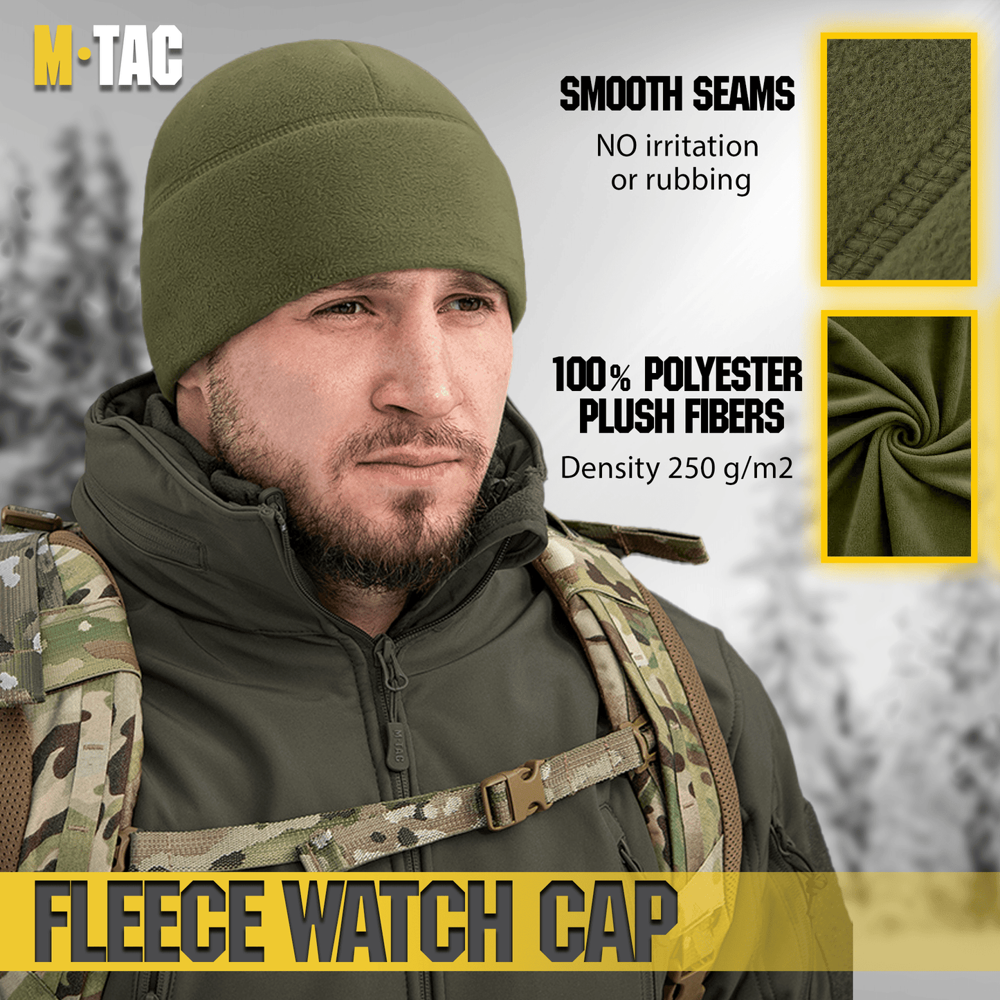 M - Tac Elite Fleece Watch Cap with Slimtex (250 g/m2) - Angler's Pro Tackle & Outdoors