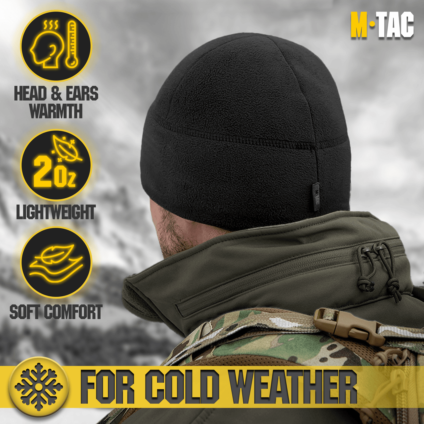 M - Tac Elite Fleece Watch Cap with Slimtex (250 g/m2) - Angler's Pro Tackle & Outdoors