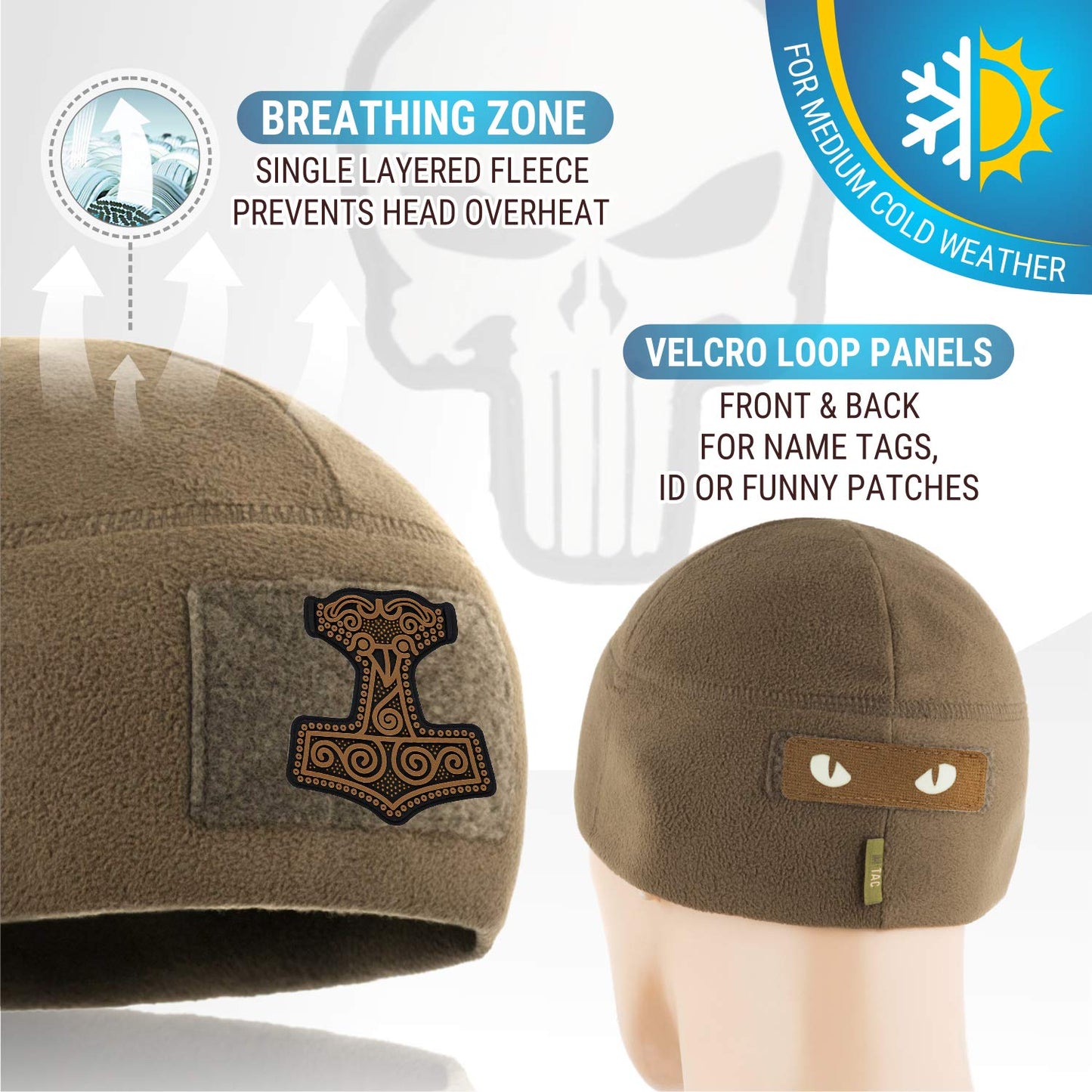 M - Tac Fleece Tactical Watch Cap Beanie With Patch Panel (270 g/m2) - Angler's Pro Tackle & Outdoors