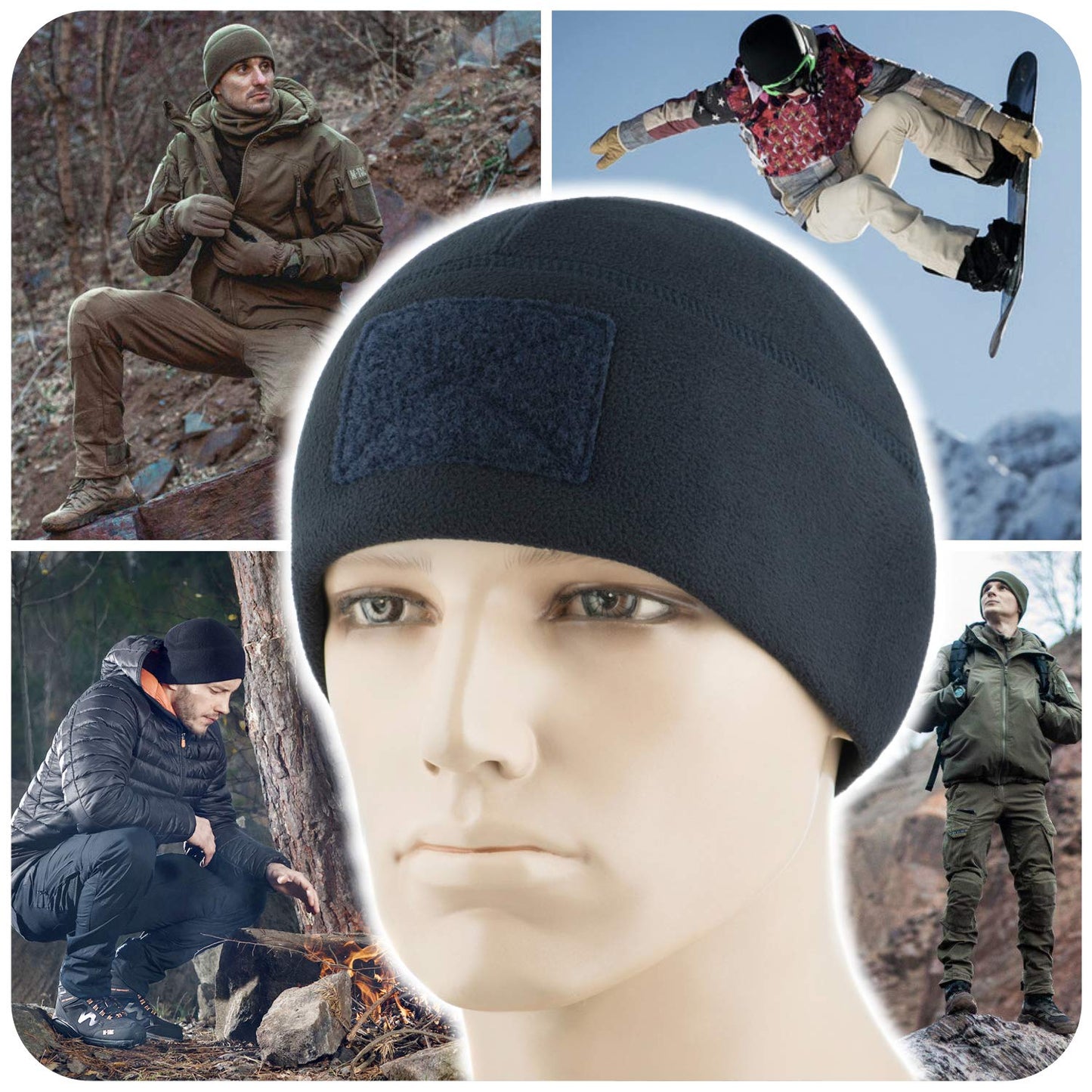 M - Tac Fleece Tactical Watch Cap Beanie With Patch Panel (270 g/m2) - Angler's Pro Tackle & Outdoors