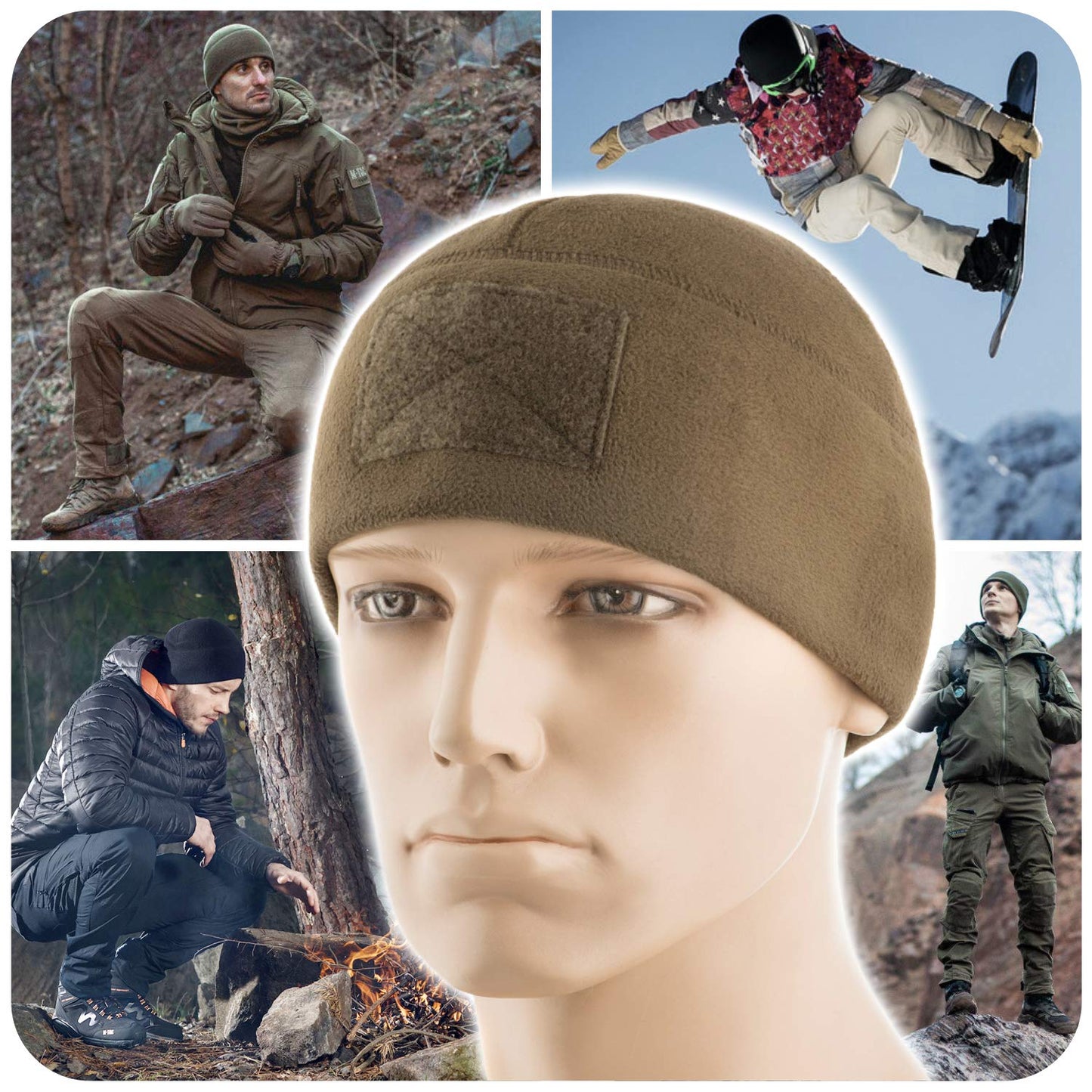 M - Tac Fleece Tactical Watch Cap Beanie With Patch Panel (270 g/m2) - Angler's Pro Tackle & Outdoors