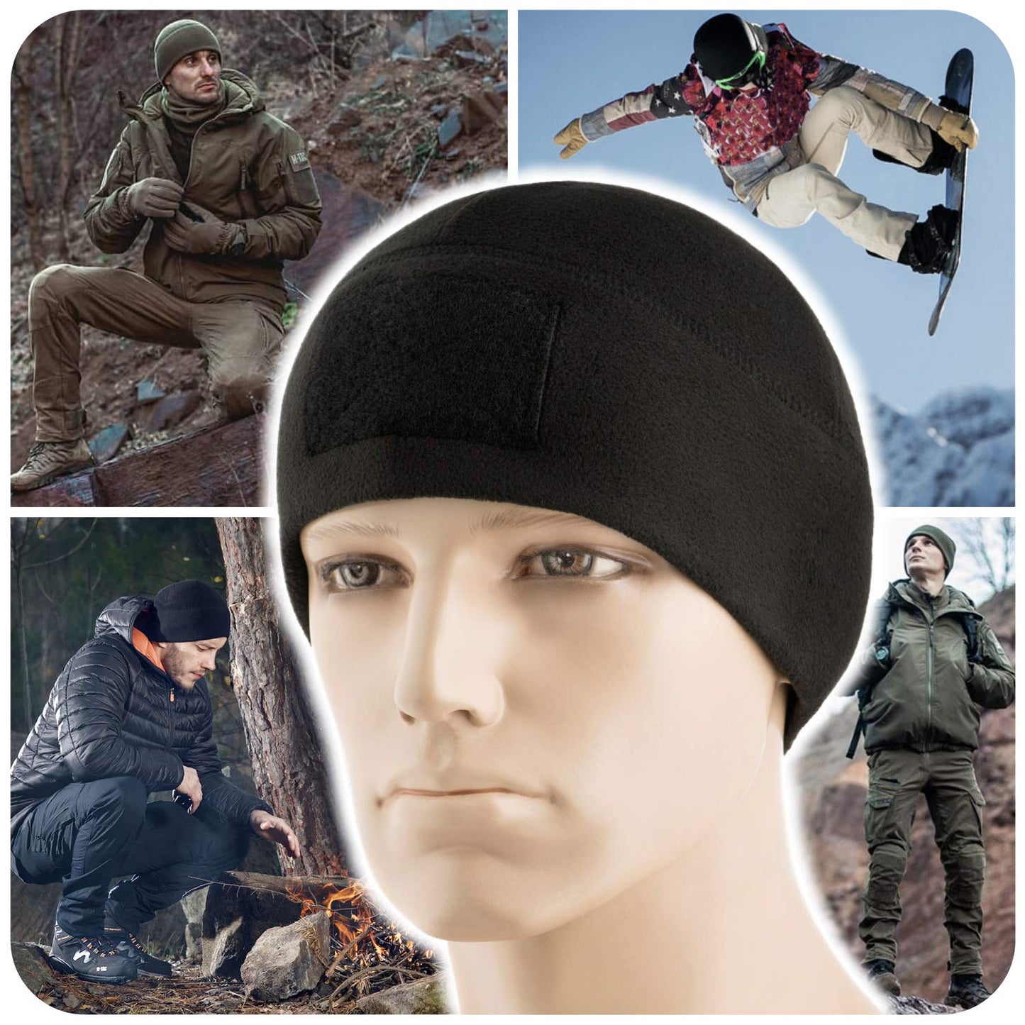 M - Tac Fleece Tactical Watch Cap Beanie With Patch Panel (270 g/m2) - Angler's Pro Tackle & Outdoors