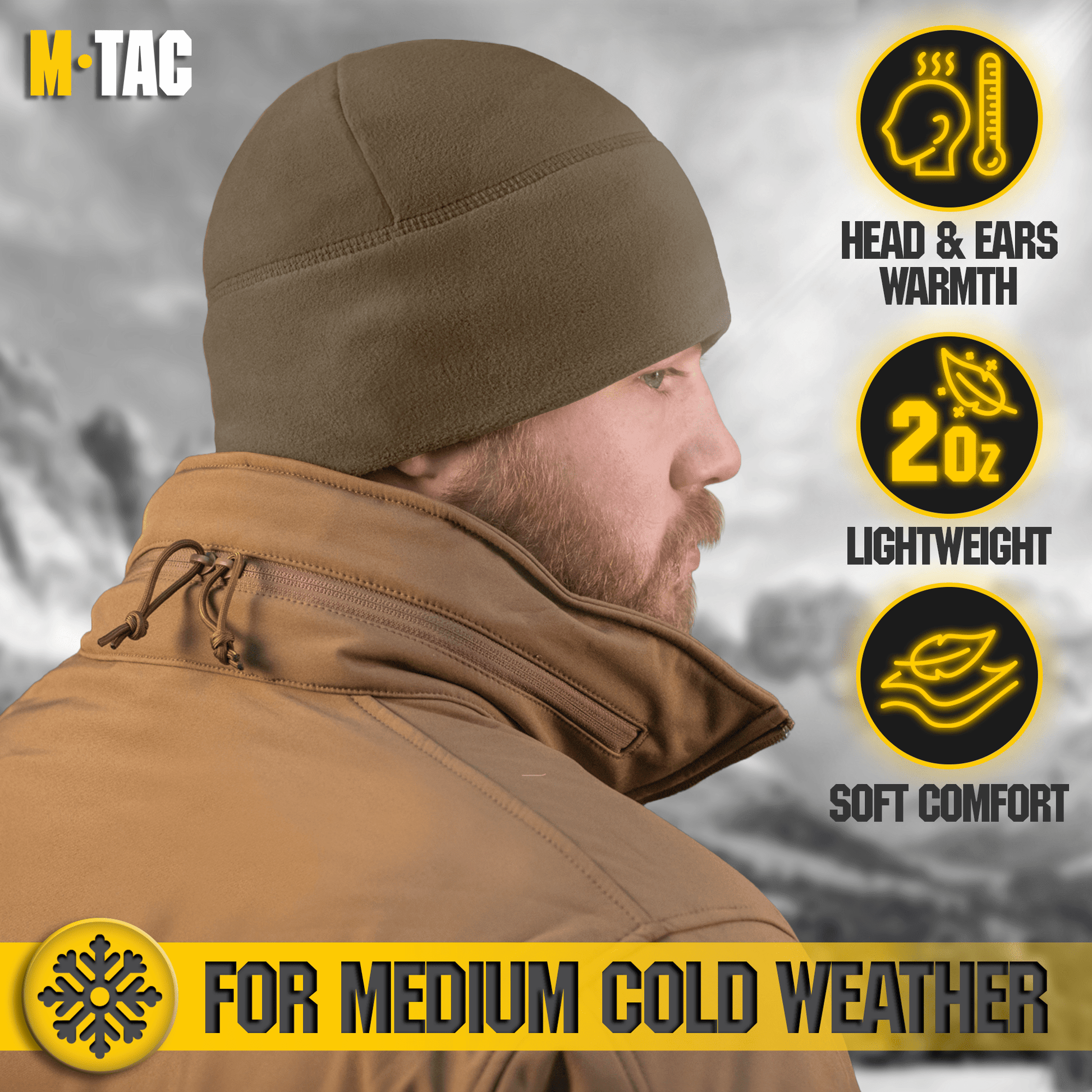 M - Tac Fleece Watch Cap Light Polartec Gen II (159 g/m2) - Angler's Pro Tackle & Outdoors