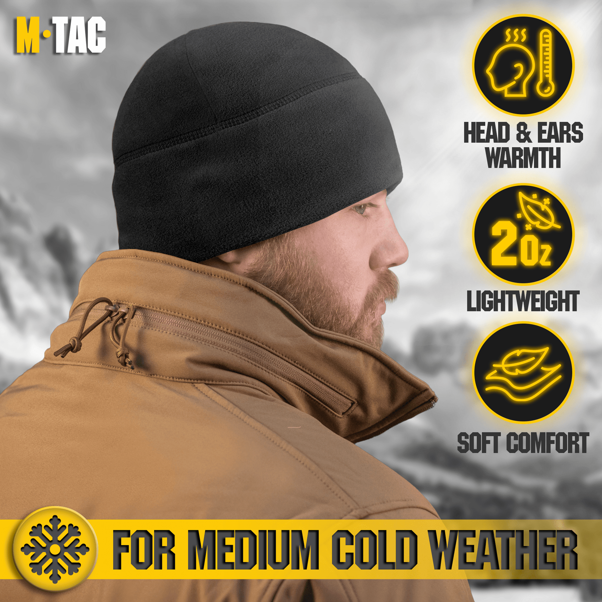 M - Tac Fleece Watch Cap Light Polartec Gen II (159 g/m2) - Angler's Pro Tackle & Outdoors