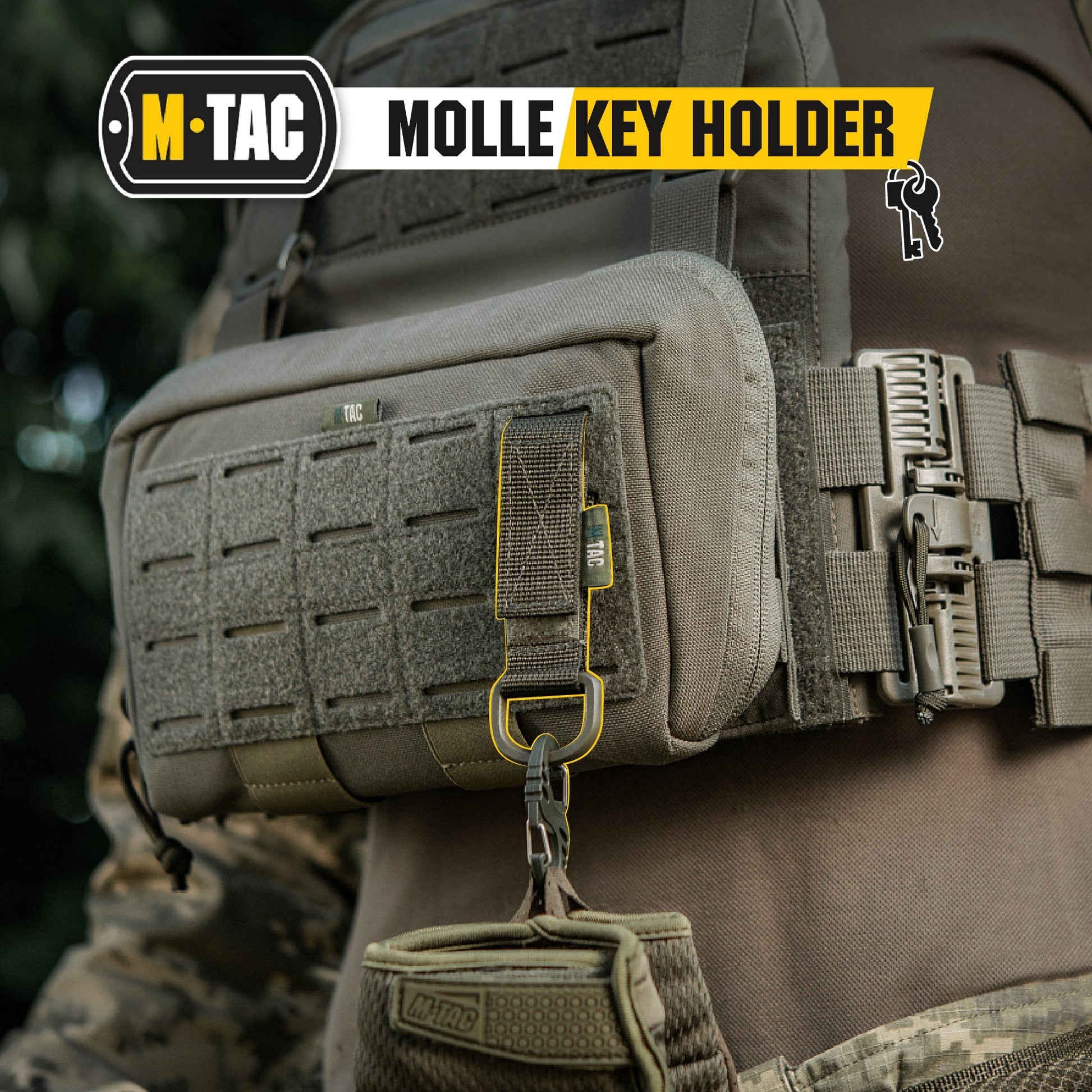 M - Tac Key Holder for Belt with D - Ring Key Clip - Angler's Pro Tackle & Outdoors