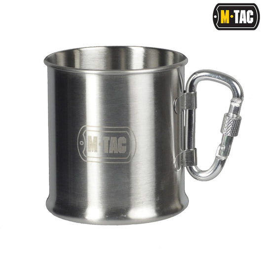 M - Tac Mug 8.5oz Stainless Steel with Carabiner - Angler's Pro Tackle & Outdoors