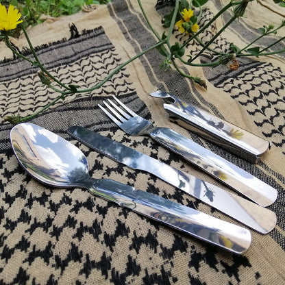 M - Tac Steel Small Cutlery Set (4 items) - Angler's Pro Tackle & Outdoors