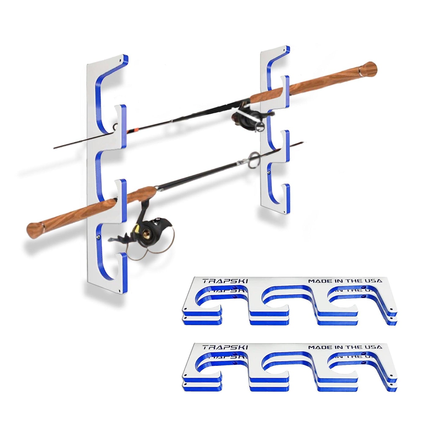 TRAPSKI Premium Fishing Rod/Pole Holder Rack Organizers