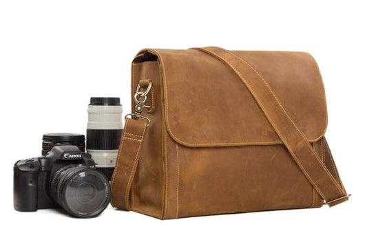 KBS Knives Light Brown Leather Camera Bag