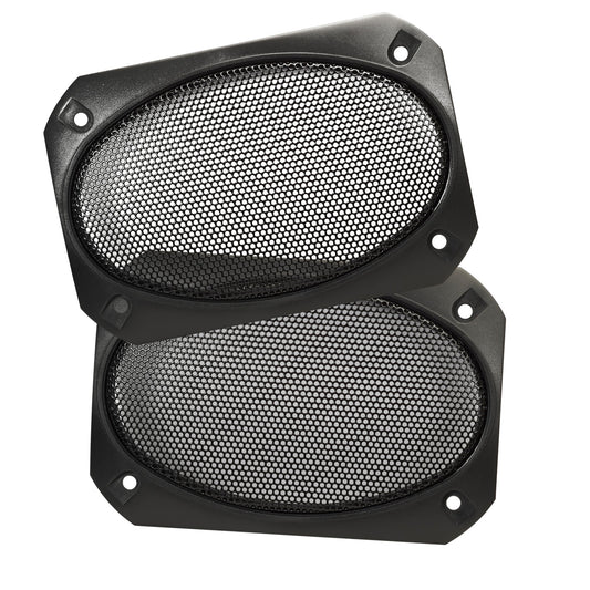 Magnadyne G46WI-PR | 4" x 6" Satin Finish Speaker Grills | Black Metal Mesh - Pair