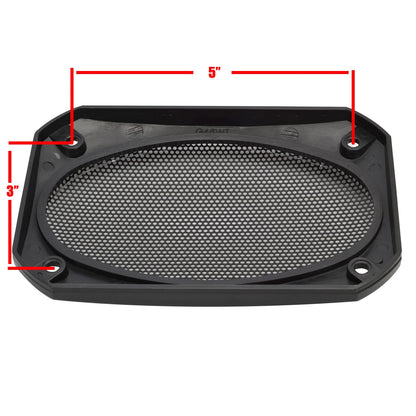 Magnadyne G46WI-PR | 4" x 6" Satin Finish Speaker Grills | Black Metal Mesh - Pair