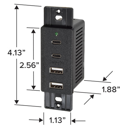 Magnadyne | Wall Mount Dual USB A & C Charger | 4 Ports