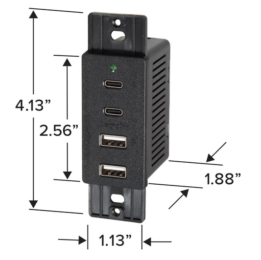 Magnadyne | Wall Mount Dual USB A & C Charger | 4 Ports