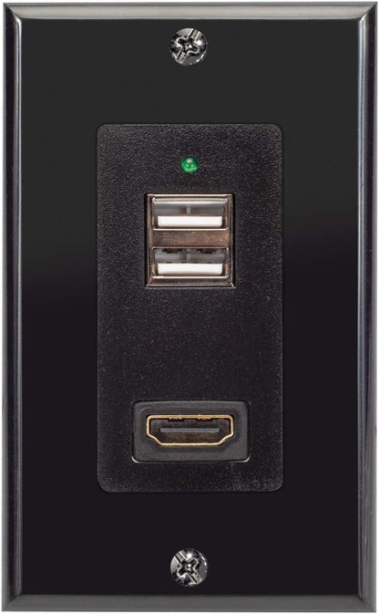 Magnadyne WC-USBHD-B | Wall Mount USB-A Charging Port & HDMI Pass Through