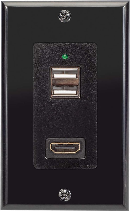 Magnadyne WC-USBHD-B | Wall Mount USB-A Charging Port & HDMI Pass Through