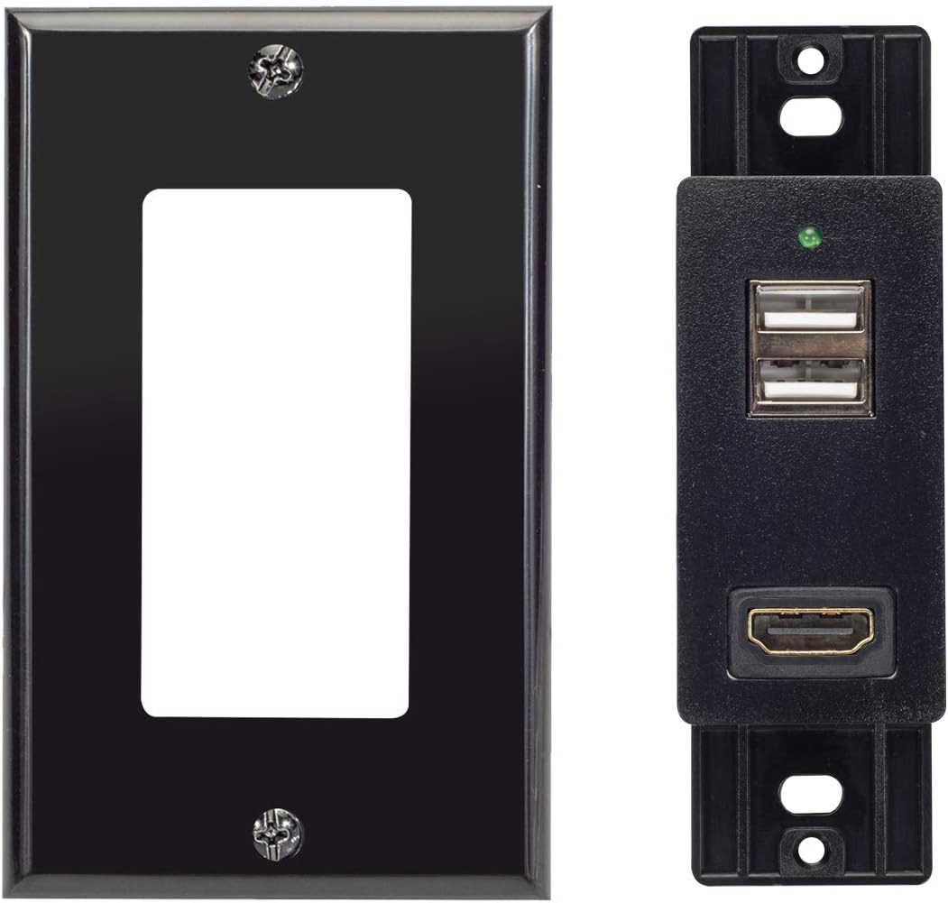 Magnadyne WC-USBHD-B | Wall Mount USB-A Charging Port & HDMI Pass Through