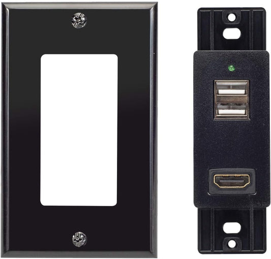Magnadyne WC-USBHD-B | Wall Mount USB-A Charging Port & HDMI Pass Through