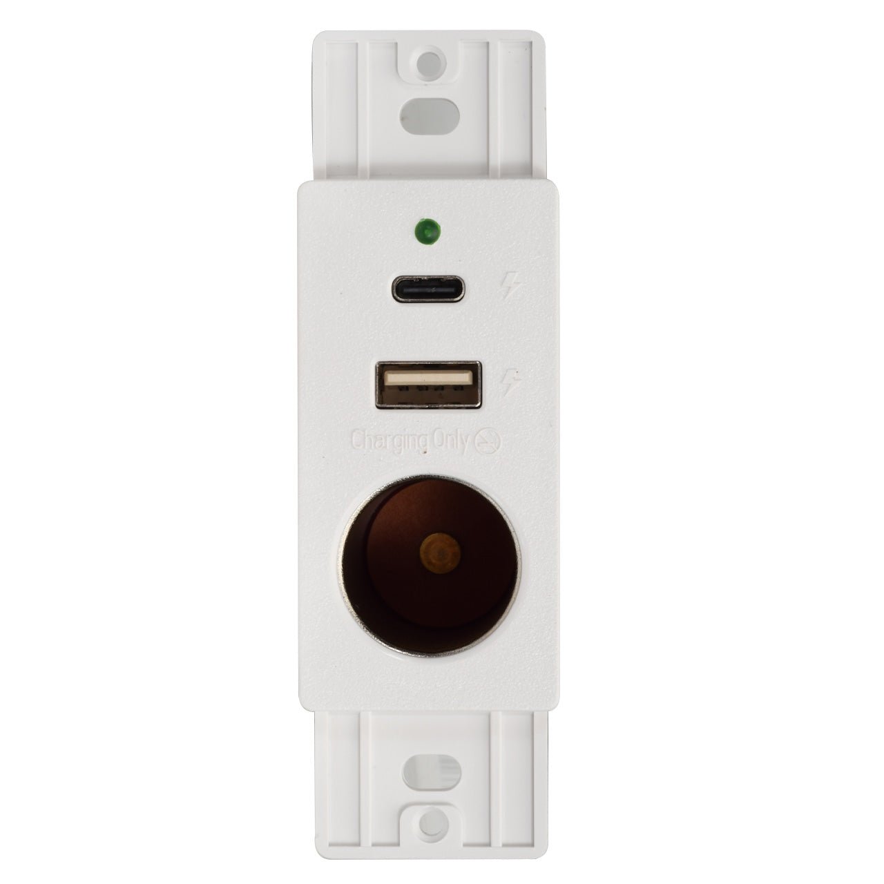 Magnadyne WCP-12VAC | Wall Mount Charger w/ 12V VPA Socket, USB A/C & Wall Plate