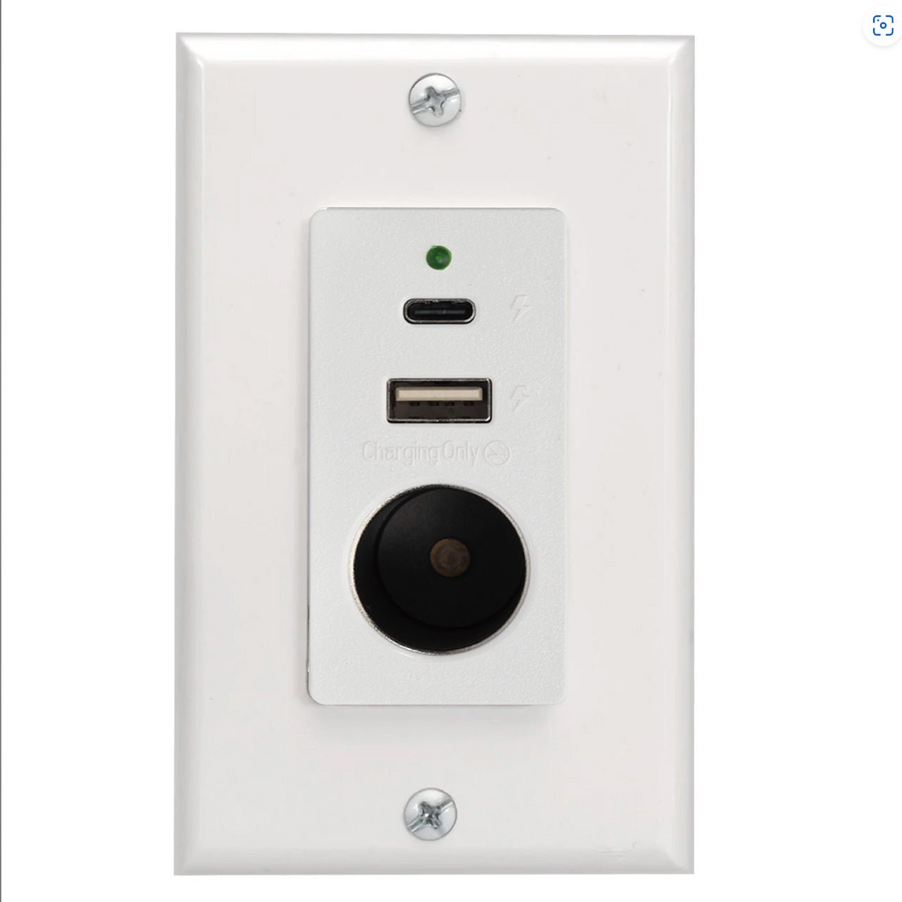 Magnadyne WCP-12VAC | Wall Mount Charger w/ 12V VPA Socket, USB A/C & Wall Plate