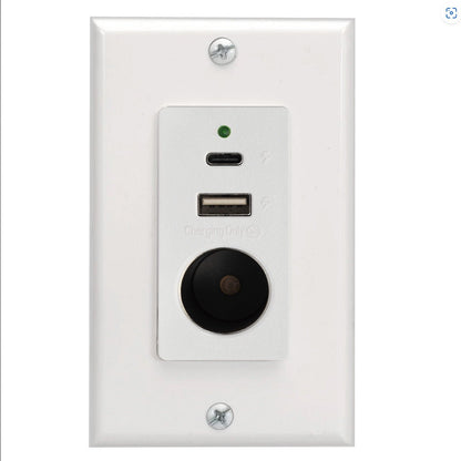 Magnadyne WCP-12VAC | Wall Mount Charger w/ 12V VPA Socket, USB A/C & Wall Plate