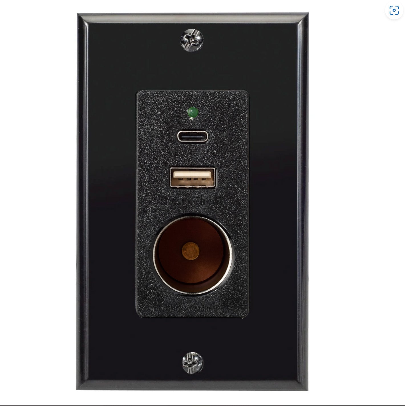 Magnadyne WCP-12VAC | Wall Mount Charger w/ 12V VPA Socket, USB A/C & Wall Plate