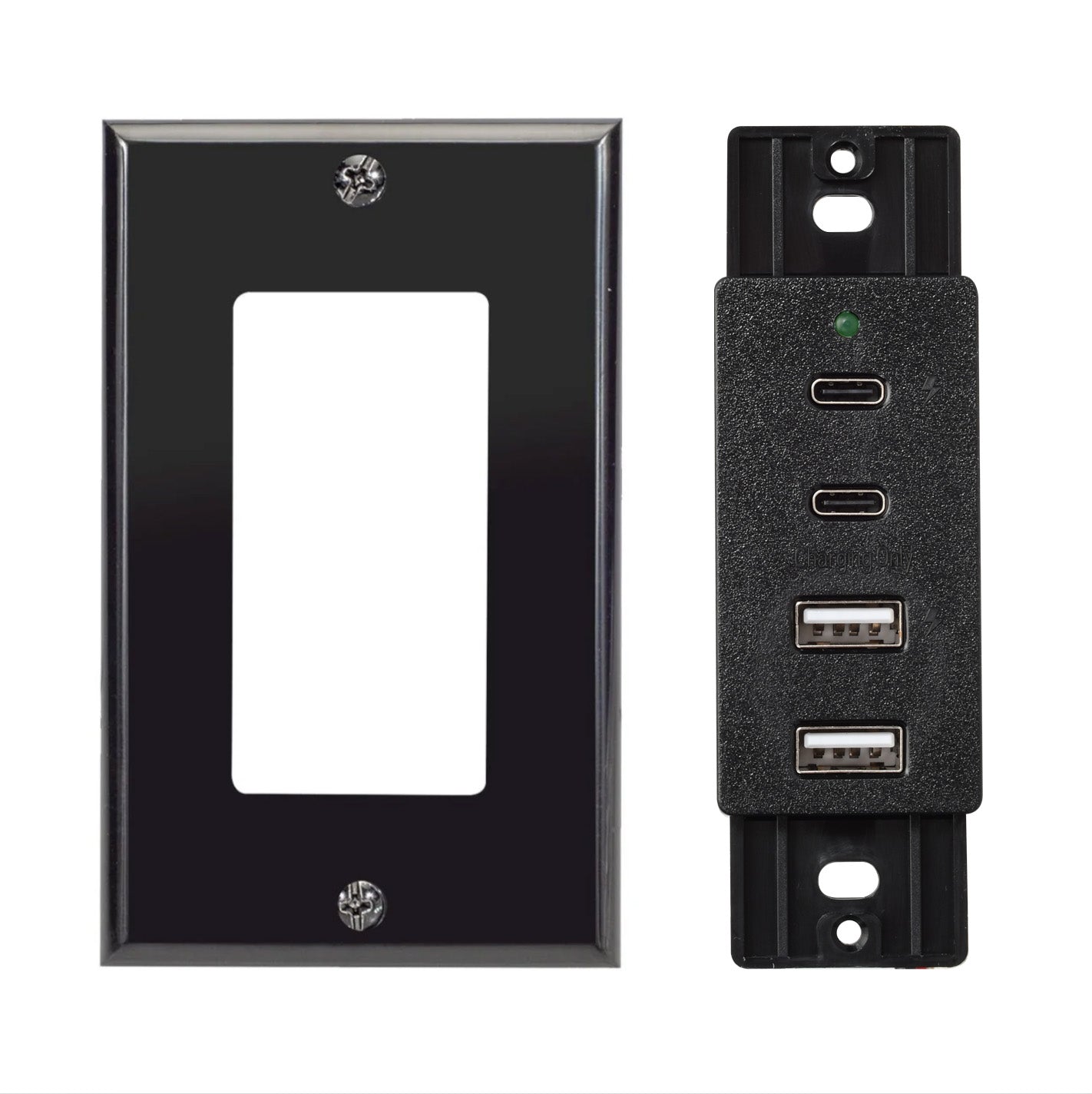 Magnadyne WCP-USBAC-B | Wall Mount Dual USB A & C Charger | 4 Ports & Wall Plate