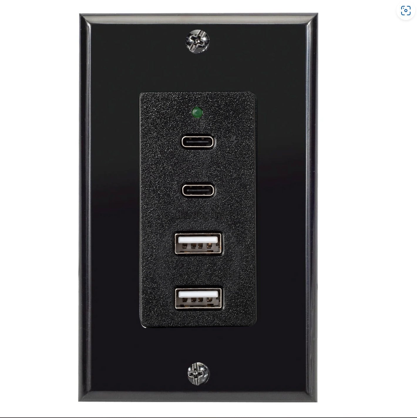 Magnadyne WCP-USBAC-B | Wall Mount Dual USB A & C Charger | 4 Ports & Wall Plate