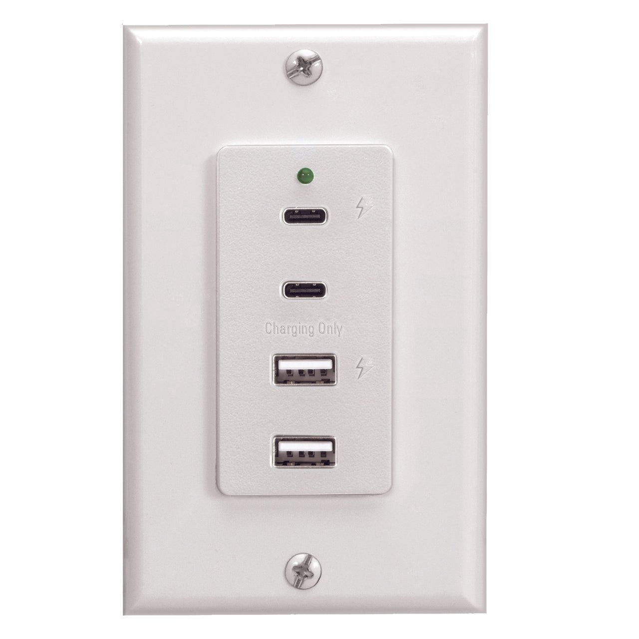 Magnadyne WCP-USBAC-B | Wall Mount Dual USB A & C Charger | 4 Ports & Wall Plate