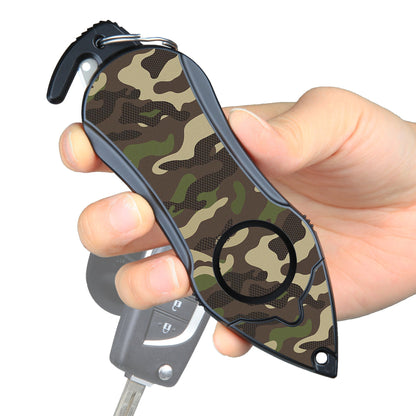 Stinger Survival Tools Stinger Personal Safety Alarm Keychain Emergency Tool: Siren Alarm, Seat Belt Cutter, Glass Breaker (Camouflage Green)