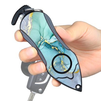 Stinger Survival Tools Personal Alarm Keychain Safety Emergency Tool (Green Marble)