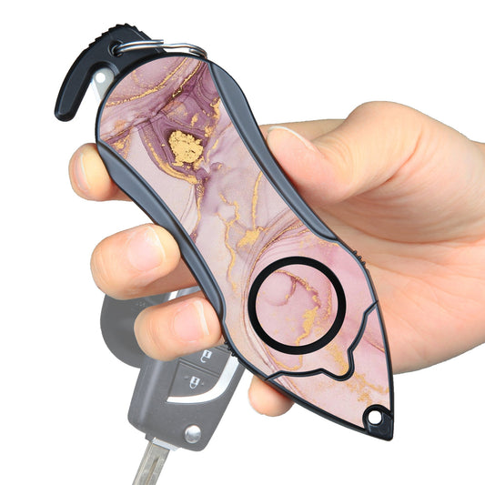 Stinger Survival Tools Personal Alarm Keychain Safety Emergency Tool (Pink Marble)