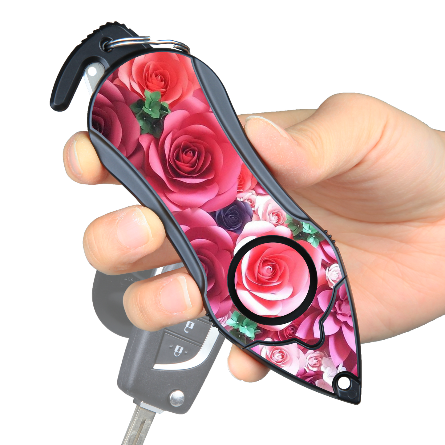 Stinger Survival Tools Personal Alarm Keychain Safety Emergency Tool (Pink Rose)