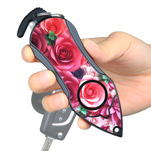 Stinger Survival Tools Personal Alarm Keychain Safety Emergency Tool (Pink Rose)