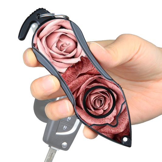Stinger Survival Tools Personal Alarm Keychain Safety Emergency Tool  (Twin Rose)