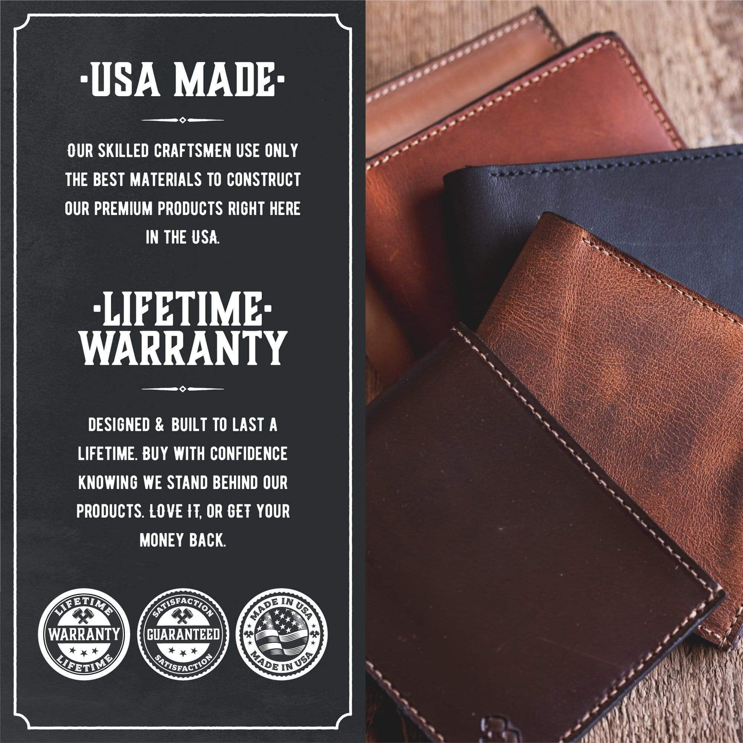 Main Street Forge - Bifold Leather Wallet For Men - Angler's Pro Tackle & Outdoors