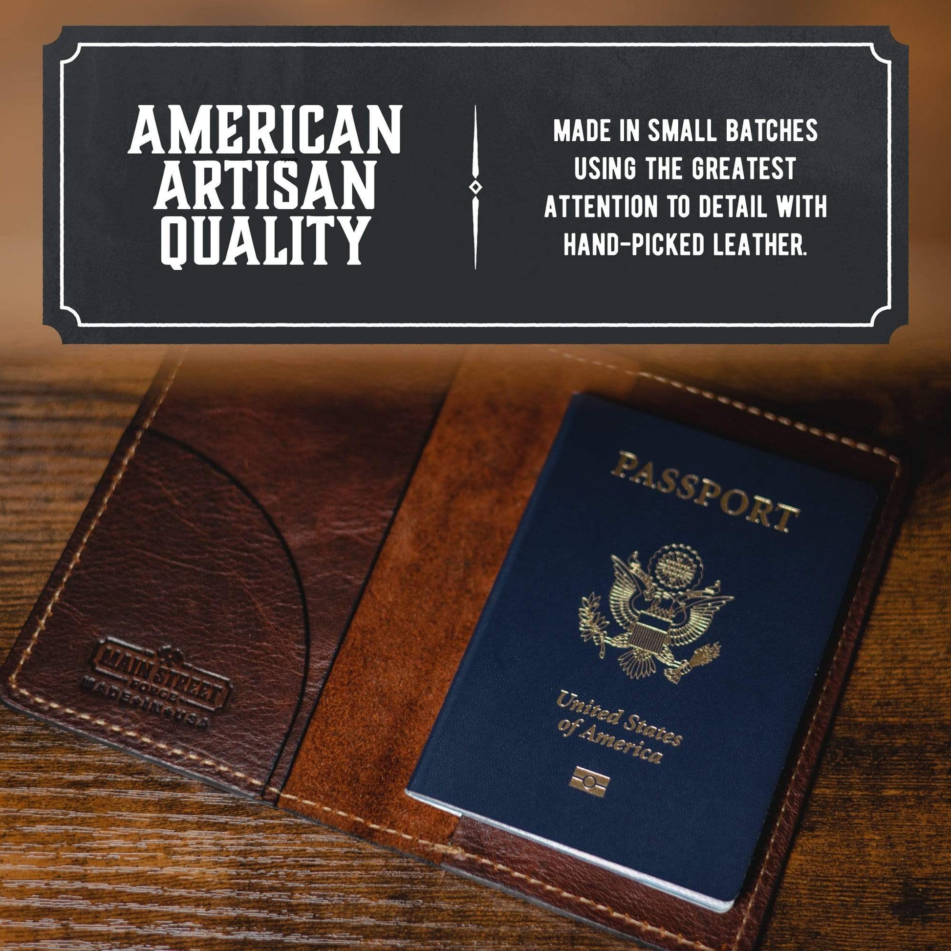 Main Street Forge - Leather Passport Holder / Field Notes Cover - Angler's Pro Tackle & Outdoors