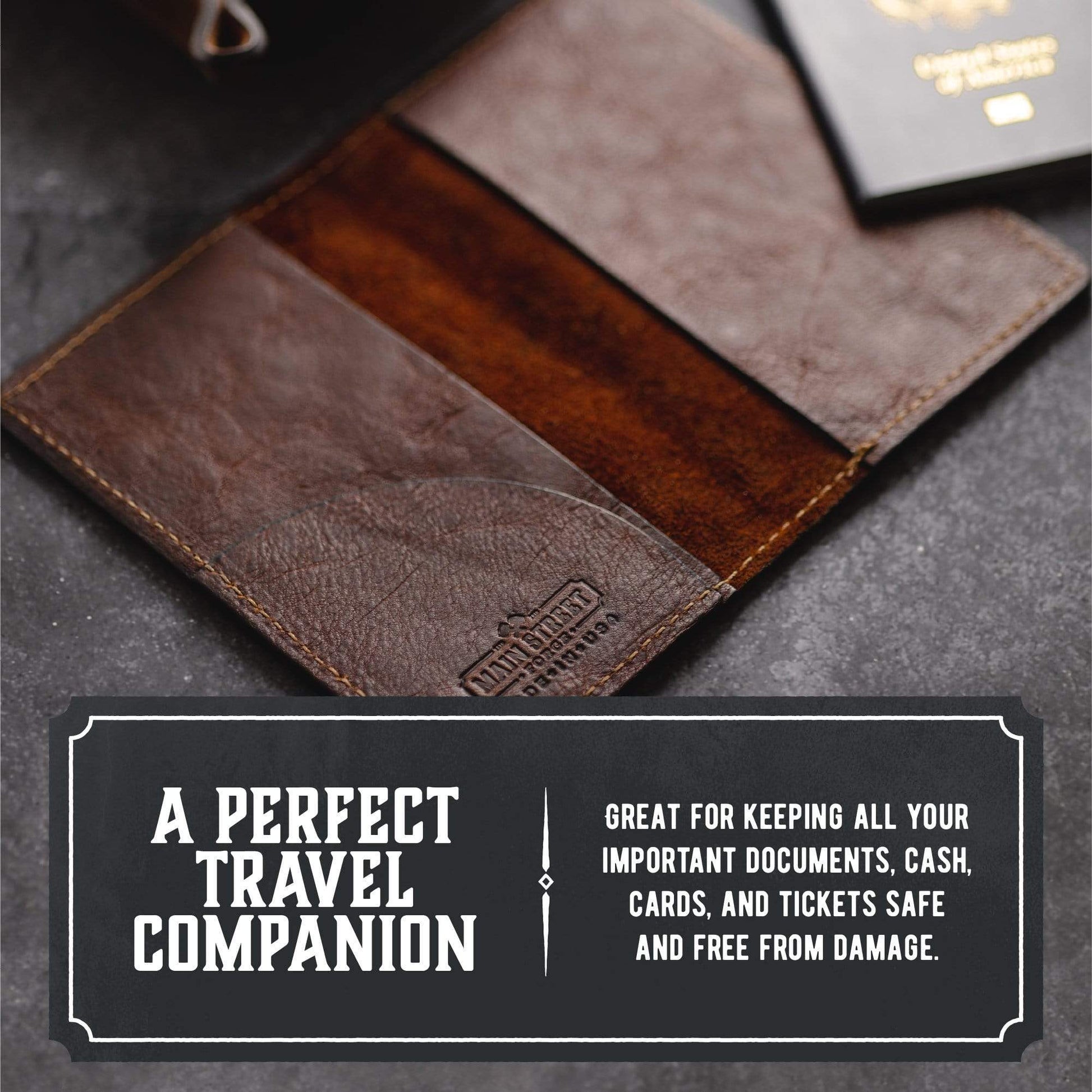 Main Street Forge - Leather Passport Holder / Field Notes Cover - Angler's Pro Tackle & Outdoors