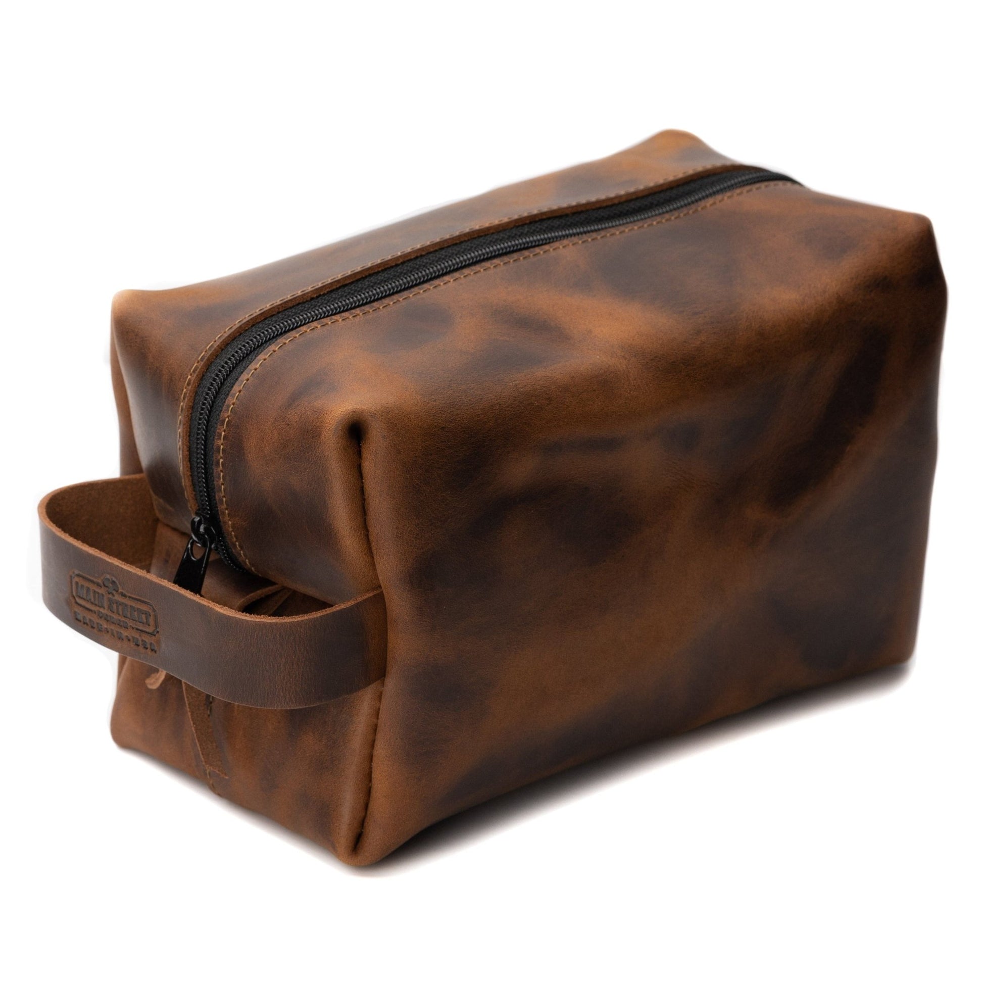 Main Street Forge - Leather Toiletry Bag for Men | Dopp Kit / Travel Pack - Angler's Pro Tackle & Outdoors