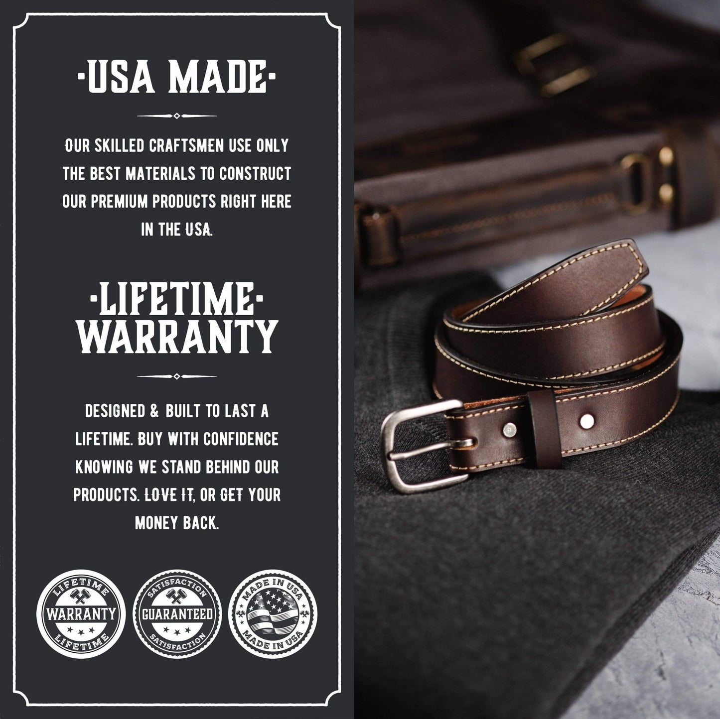 Main Street Forge - The Executive Leather 1 1/4 Inch Dress Belt - Angler's Pro Tackle & Outdoors