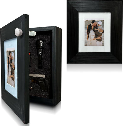 Bellewood Designs - Picture Frame Hidden Gun Storage Cabinet Home Decor