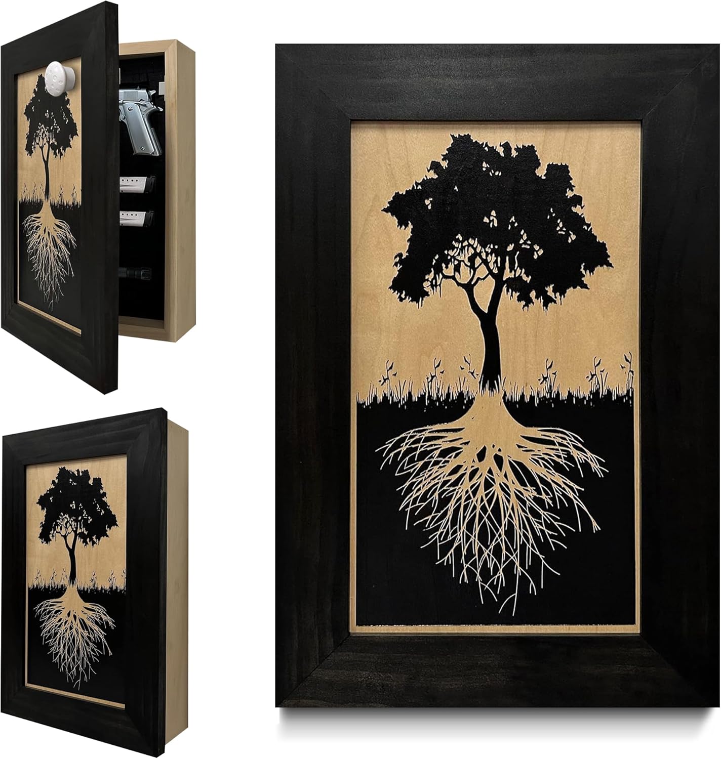 Bellewood Designs - Hidden Gun Storage Tree Roots Silhouette Concealment Shelf
