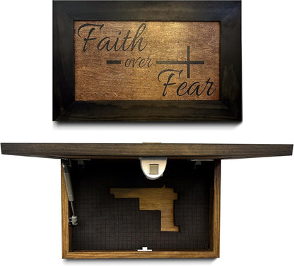 Bellewood Designs - Faith Over Fear Wall-Mounted Secure Gun Cabinet